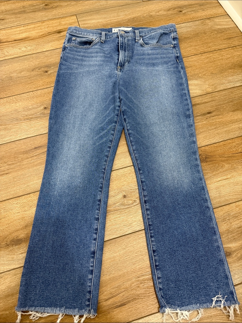 Frank & Eileen Cork Straight-Leg Mid-Blue Jeans